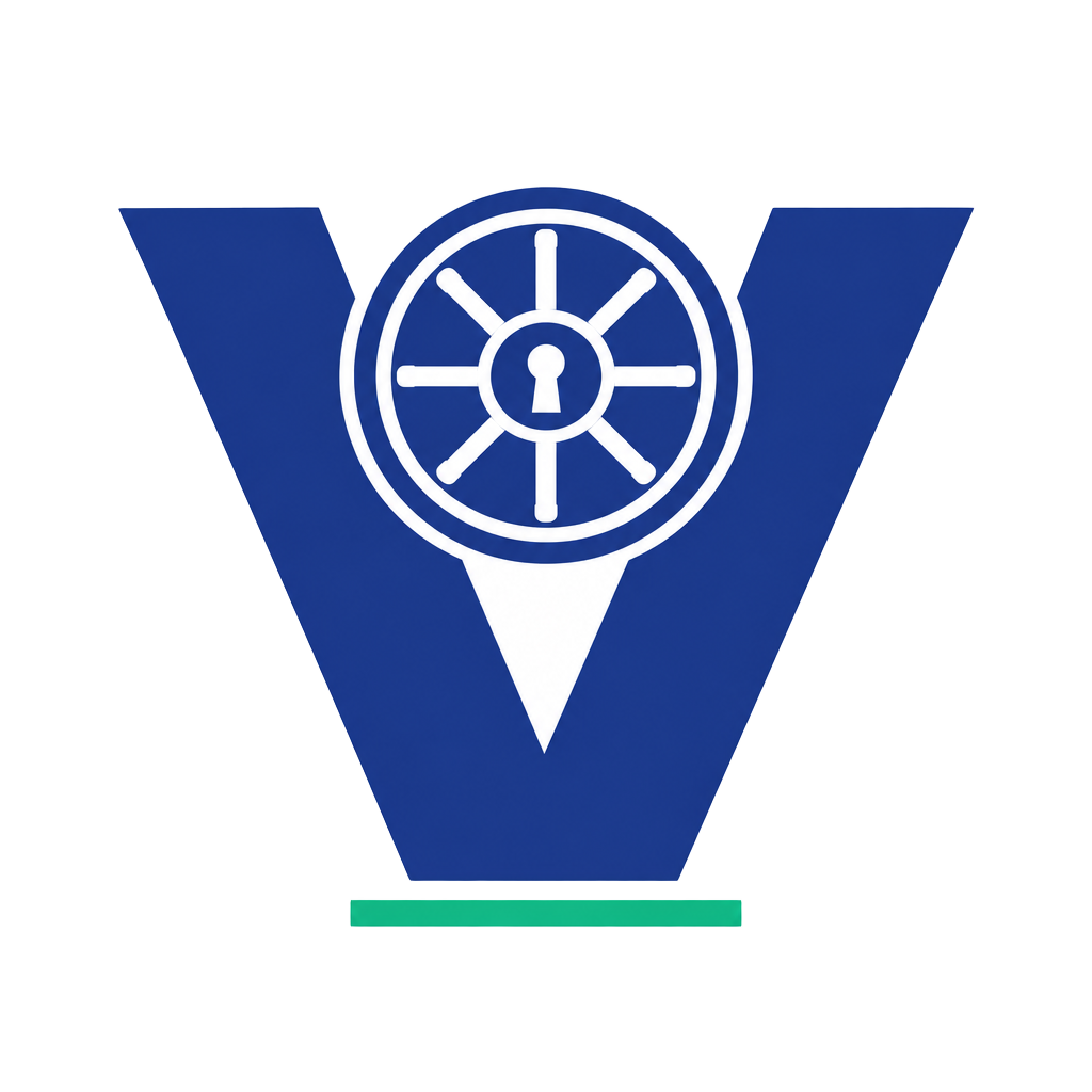 VAULTANA mark — a V holding a vault dial